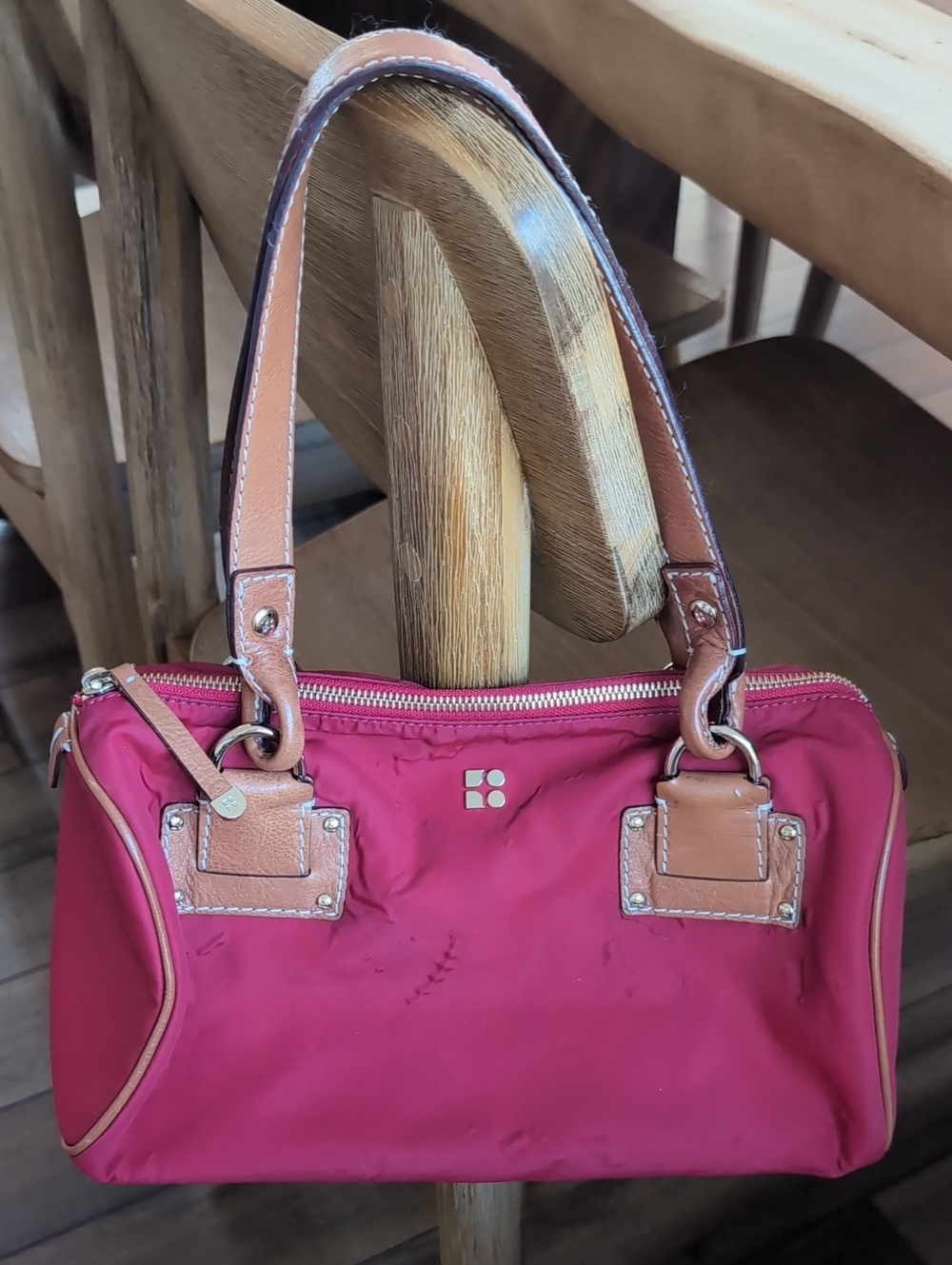 Kate Spade Women's Red Shoulder Bag with Tan Trim